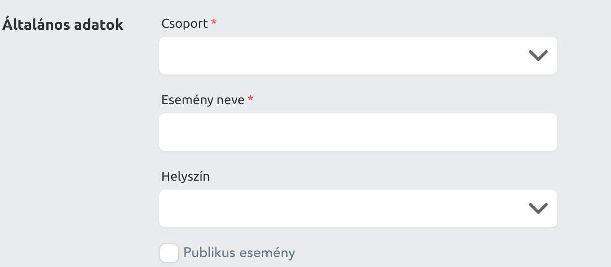 Általános adatok felvitele
